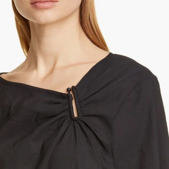 A.L.C. Black “Abbey” Ruched Front Short Sleeve Top Size 4 Excellent Condition! - Picture 2 of 10